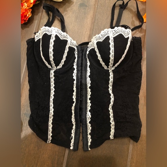 Sexy vintage y2k bustier corset black and white by rampage size 34C - Picture 2 of 7